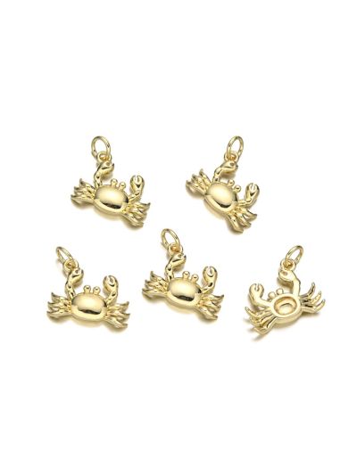 Dije Latón Dorado Charm 12mm Cangrejo. Venta por Unidad