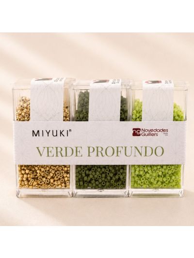 Miyuki Delica&reg; N.11 kit Verde Profundo (DB0169 - DB1832 - DB391). Venta por paquete (10gr por tarro)