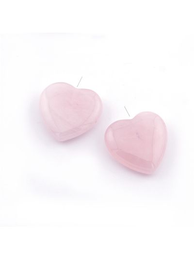 Pendiente Dije Corazon Cuarzo Rosado B (Natural) 20x6mm Media Perforacion. Venta por Unidad