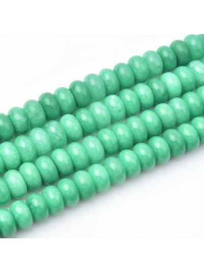 Rondela Disco Agata Verde Vibrante (Tinte Calor) 6x10mm. Venta por 38cm