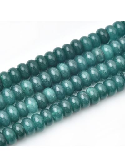 Rondela Disco Agata Verde Oscuro (Tinte Calor) 6x10mm. Venta por 38cm