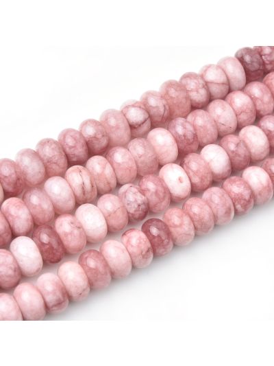 Rondela Disco Agata Palo de Rosa (Tinte Calor) 6x10mm. Venta por 38cm