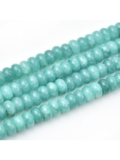 Rondela Disco Agata Azul Turquesa (Tinte Calor) 6x10mm. Venta por 38cm