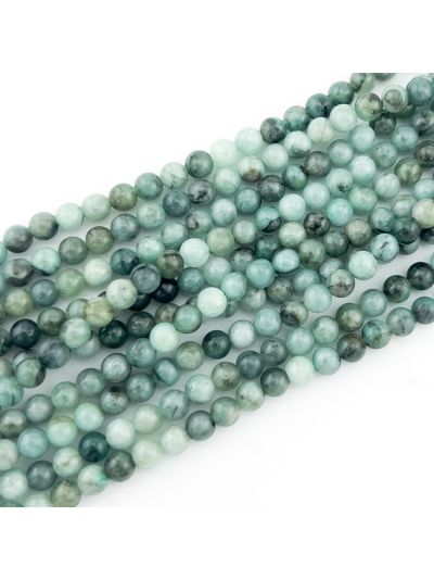 Bola Lisa 4mm Esmeralda Africana BC (Natural). Sarta por 40cm