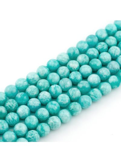 Bola Lisa Amazonita Peruana A (Natural) 6-6.5mm. Venta por 40cm