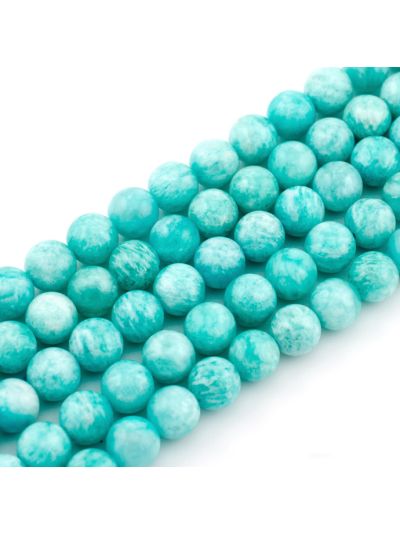Bola Lisa Amazonita Peruana A (Natural) 8mm. Sarta por 40cm