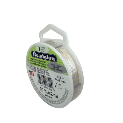 Guaya Beadalon 7 hilos Plateada 0.4mm. Venta por 9.1 Metros 30FT