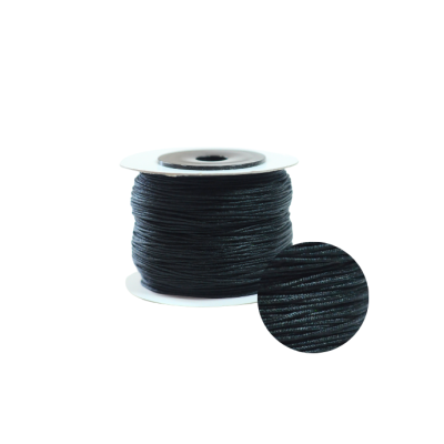 Cordon nylon trenzado Negro 0.6mm #18. Venta por Rollo 100 Metros
