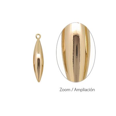 Dije Latón Galvanizado Baño Dorado AA Charm Pendulo 1992 35mm. Venta por Unidad