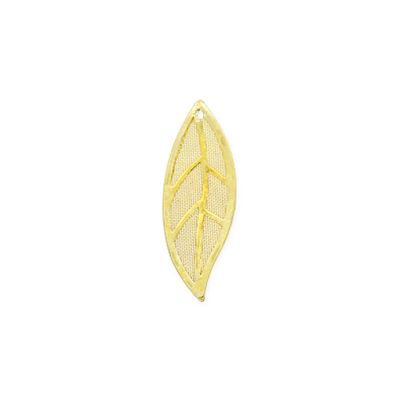 Dije Latón Dorado Charm Hoja Filigrana CC768 30mm. Venta por 12 Unidades
