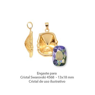 Dije Latón Dorado e-coating Base Para Swarovski® 4568 N5008 13x18mm. Venta por unidad