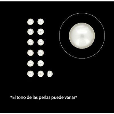 Perla Cultivada Media perforacion Topo Boton Blanco AB 4-4.5mm. Venta por 6 Unidades