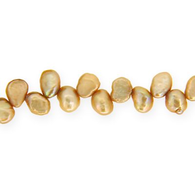 Perla Cultivada Nugget Hoja Champagne DC03 PE0113 4.5-5mm. Sarta por 40cm