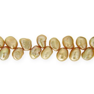 Perla Cultivada Nugget Hoja Champagne DC03 PE0113 6-7mm. Sarta por 40cm