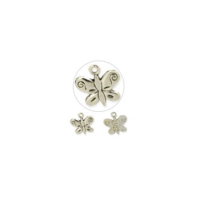 Dije Pewter Antiguo Charm Mariposa SM0127 13mm. Venta por 12 Unidades