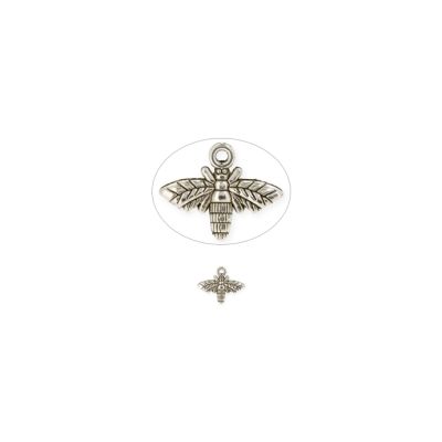 Dijo Pewter Antiguo Charm Abeja S0140 17x14mm. Venta por 12 Unidades