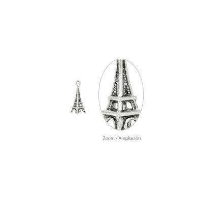 Dije Pewter Antiguo Charm Torre Eiffel M0574 25mm. Venta por 6 Unidades