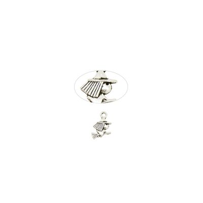 Dije Pewter Envejecido Charm Bruja SM1173 13mm. Venta por 12 Unidades