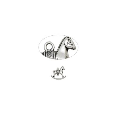 Dije Pewter Envejecido Charm Caballo Carrusel 18mm. Venta por 12 Unidades