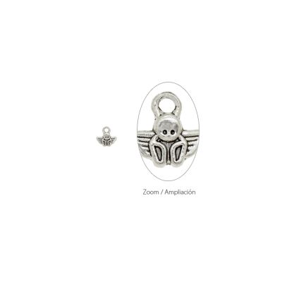 Dije Pewter Envejecido Charm Angel SM0024 10mm. Venta por 24 Unidades