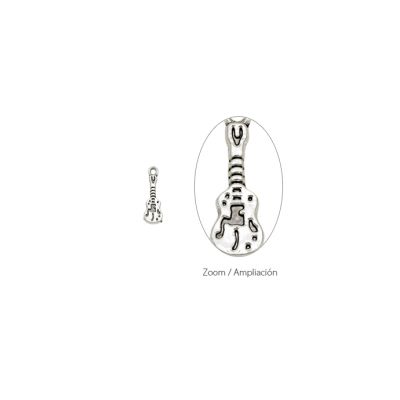 Dije Pewter Envejecido Charm Guitarra SM0891 20mm. Venta por 12 Unidades