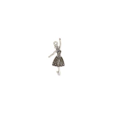 Dije Pewter Envejecido Charm Bailarina SM1097 32mm. Venta por 12 Unidades