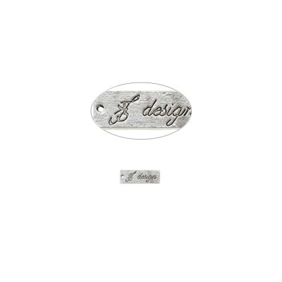 Dije Pewter Envejecido Charm Placa Design SM1202 20mm. Venta por 12 Unidades