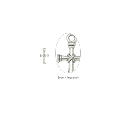 Dije Pewter Envejecido Charm Cruz SM3094 20mm. Venta por 12 Unidades