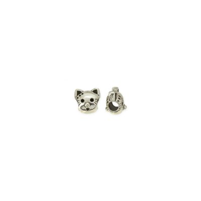 Separador Pewter Envejecido Gato Pandora 12mm Diametro Interno 5mm. Venta por 6 Unidades