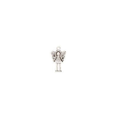Dije Pewter Envejecido Charm Niña Angel Alas SM3189 25mm. Venta por 12 Unidades