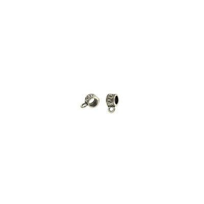 Separador Pewter Envejecido Tubo Labrado Argolla 4mm DI M0295 10x5mm. Venta por 12 Unidades