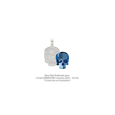 Base Rodinado e-coating Dije Para Swarovski® 2856 Calavera WZ432 18mm. Venta por unidad