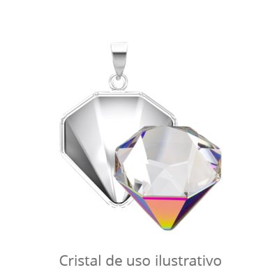 Base Rodinado e-coating Dije Para Swarovski® 4928 Tilted WZ434 18mm. Venta por unidad