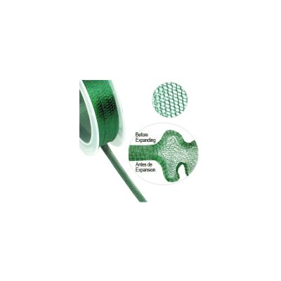 Cinta Metalica Mesh Verde Erinite Tubular 6mm. Venta por 1 Metro
