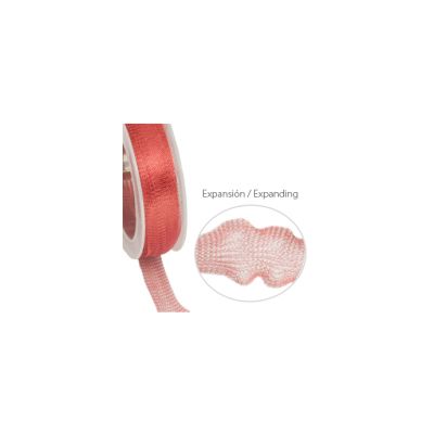 Cinta Metalica Mesh Roja Tubular 13mm. Venta por 1 Metro