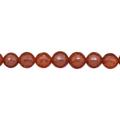 Bola Facetada Agata Cornalina Roja Calor 8mm. Sarta por 38cm Aprox