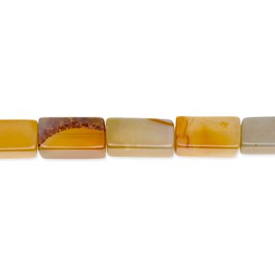 Tubo Rectangulo Agata Cornalina Mix Calor 8x16mm. Sarta por 38cm Aprox