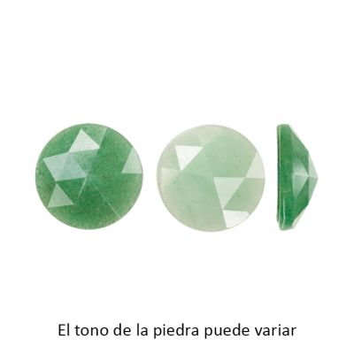 Cabuchon Faceta Corte Rosa Cuarzo Aventurina Verde (Natural) 15mm. Venta por Unidad
