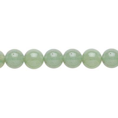 Bola Lisa Cuarzo Aventurina Verde Natural 10mm. Sarta por 38cm Aprox