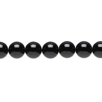 Bola Lisa Agata Onix Negro 8mm (Calor). Sarta por 38cm Aprox