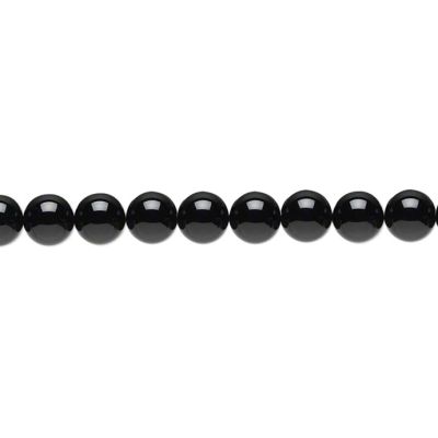 Bola Lisa Agata Onix Negro 6mm (Calor). Sarta por 38cm Aprox