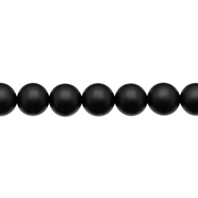 Bola Lisa Agata Negra Onix Mate 8mm. Sarta por 38cm Aprox
