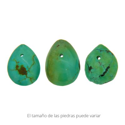 Cabuchon Dije Lagrima Turquesa China Estabilizada 14mm. Venta por Unidad