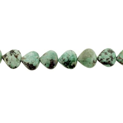 Corazon Turquesa Africana Jasper Tintura 8mm. Sarta por 38cm Aproxs