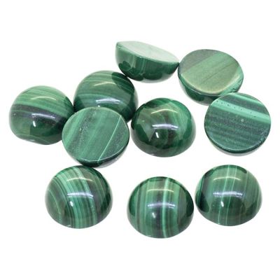 Cabuchon Moneda Malaquita B (Natural) 10mm. Venta por Unidad