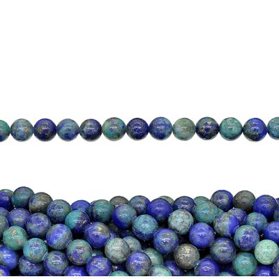 Bola Lisa Azurita Malaquita B Esmalte 4mm. Sarta por 38cm Aprox