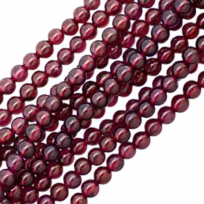 Bola Lisa Granate AB Natural 3.5-4mm. Sarta por 38cm Aprox