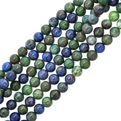 Bola Lisa Azurita Malaquita BC Esmalte 6-6.5mm. Sarta por 38cm Aprox