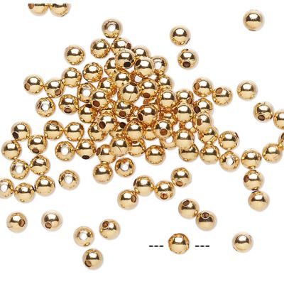 Separador Goldfilled Brasilero Bola Lisa CC263 3-3.2mm Hueco Interno 1mm. Venta por 5g 88 Unidades aprox