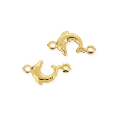 Separador Goldfilled Brasilero Delfin Curvo 14x7mm. Venta por 5g 23 Unidades aprox